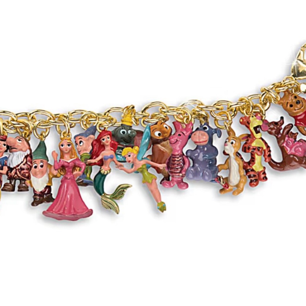Disney Gold Charm Bracelet with Colorful Characters - Picture 3 of 7
